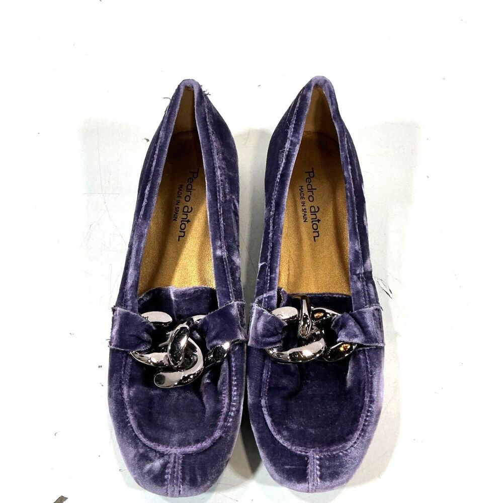 Pedro Anton Women's Purple Velvet Loafers Size 38 EU (US 7.5)